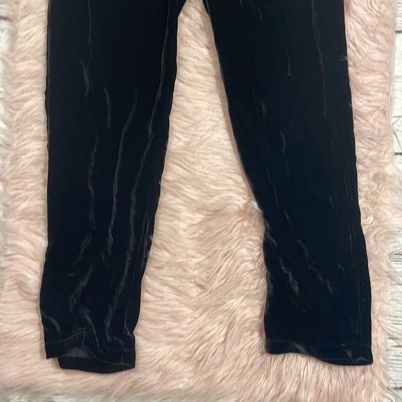 Arteaga Black Velvet High Rise Straight Leg Tie Waist Pants - Picture 6 of 10